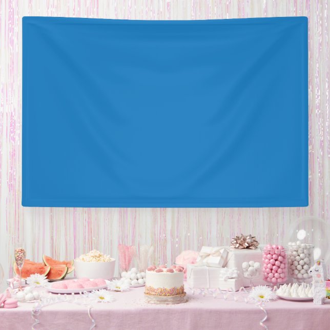 a blue background with a banner (Party)