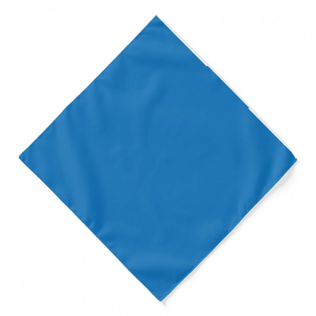 a blue background with a black and white clock bandana (Front)