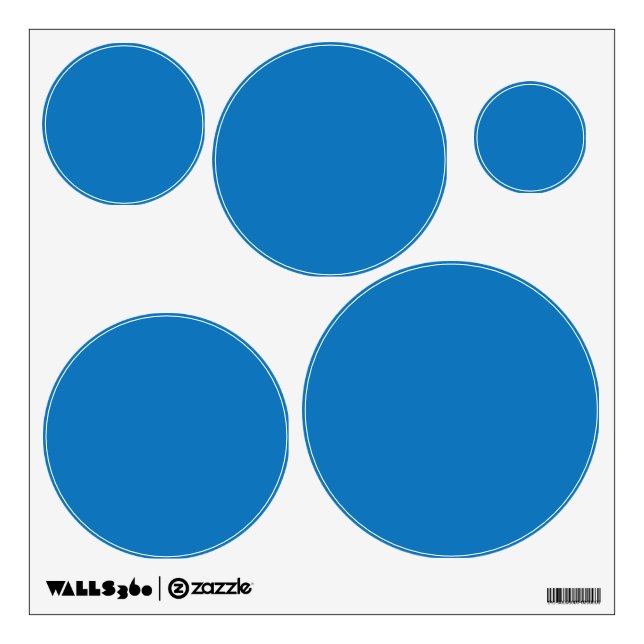 a blue background with a black and white clock wall decal (Front)
