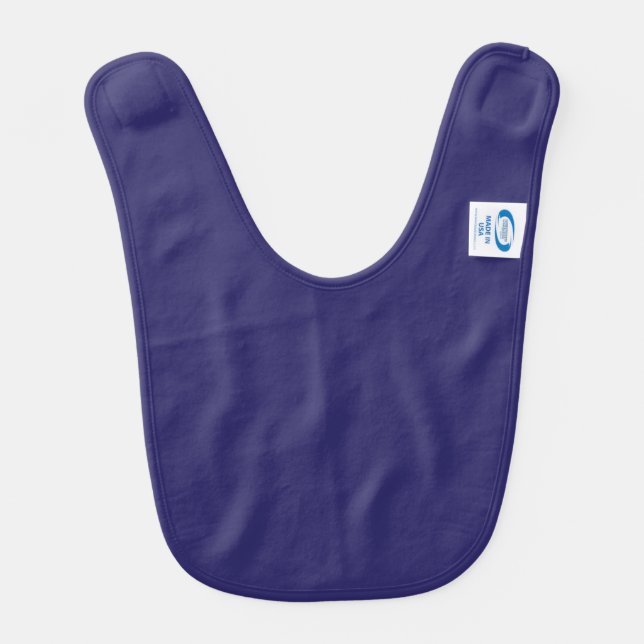 a blue background with a clock on it baby bib (Back)