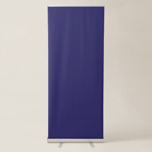 a blue background with a clock on it retractable banner