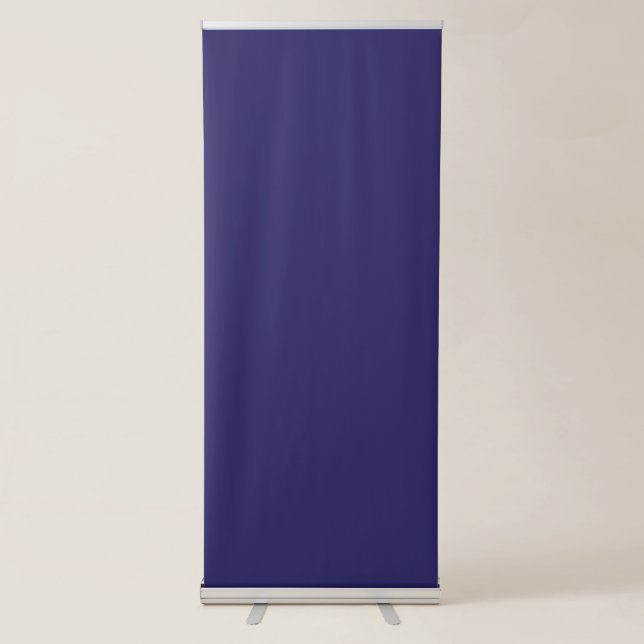 a blue background with a clock retractable banner (Front)