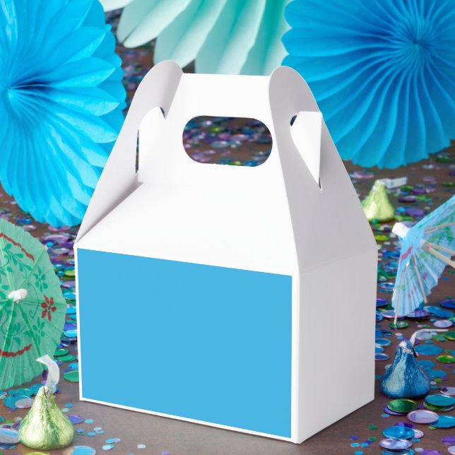 a blue background with a favor boxes (Party)