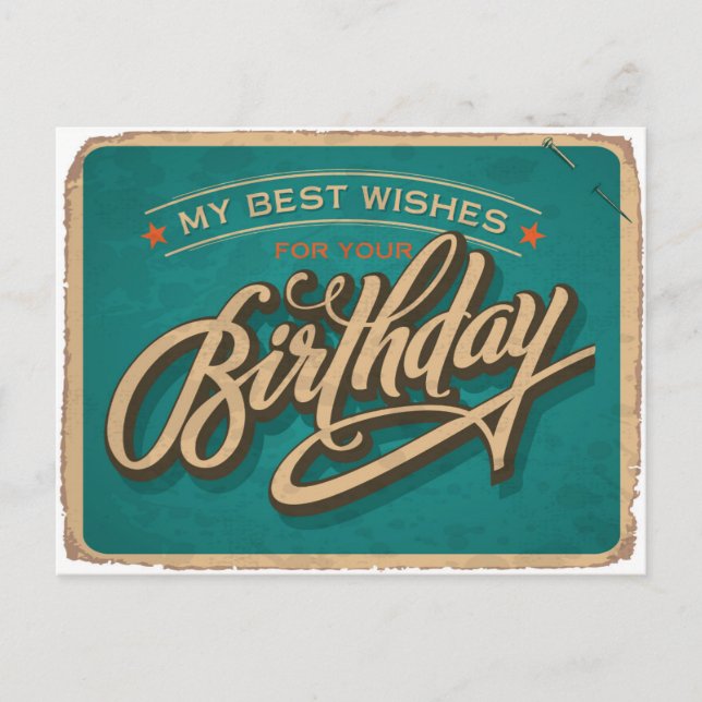 A Blue Birthday Postcard (Front)