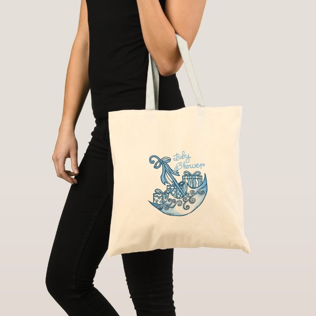 A Blue Boy Baby Shower Tote Bag (Front (Product))