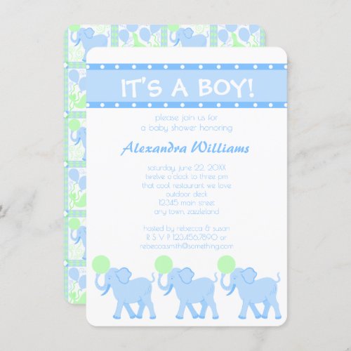 A Blue Circus Baby Shower Its A Boy Adorable Invitation