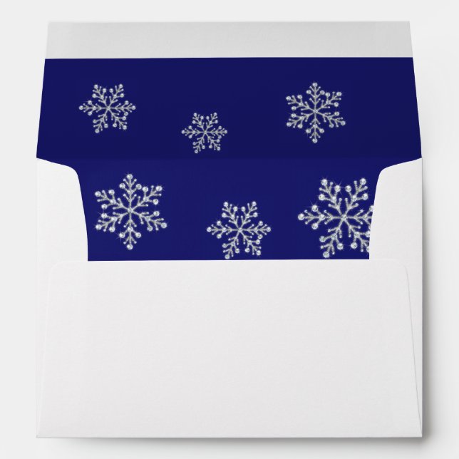 A Blue Crystal Snowflake 5X7 Envelope (Back (Bottom))