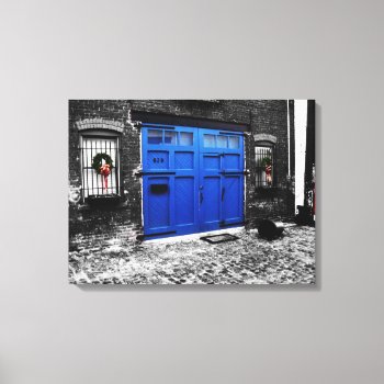 A Blue Door Canvas by sarahdupontdesigns at Zazzle