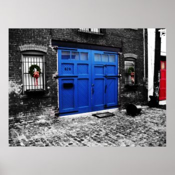 A Blue Door Poster by sarahdupontdesigns at Zazzle