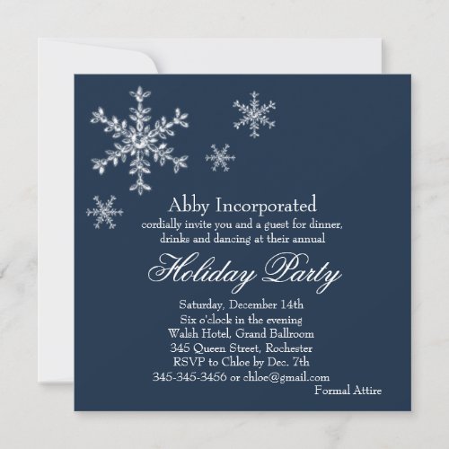 A Blue Glamorous Holiday Invitation corp