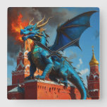 A Blue &amp; Gold Dragon Visits Moscow Square Wall Clock