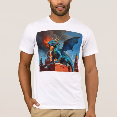 A Blue  Gold Dragon Visits Moscow T_Shirt