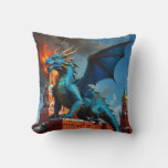 A Blue &amp; Gold Dragon Visits Moscow Throw Pillow