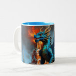 A Blue &amp; Gold Dragon Visits Moscow Two-Tone Coffee Mug