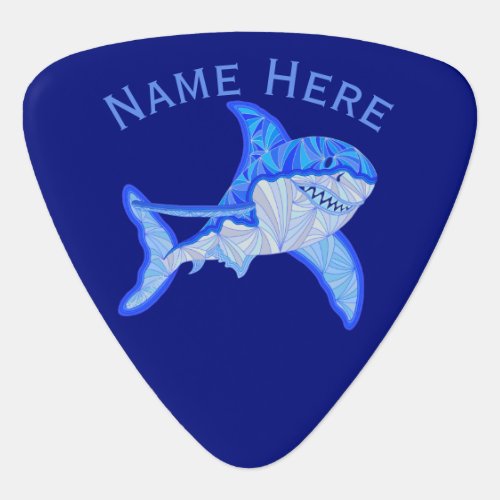 A Blue Great White Shark Colorful Sea Animal Guitar Pick