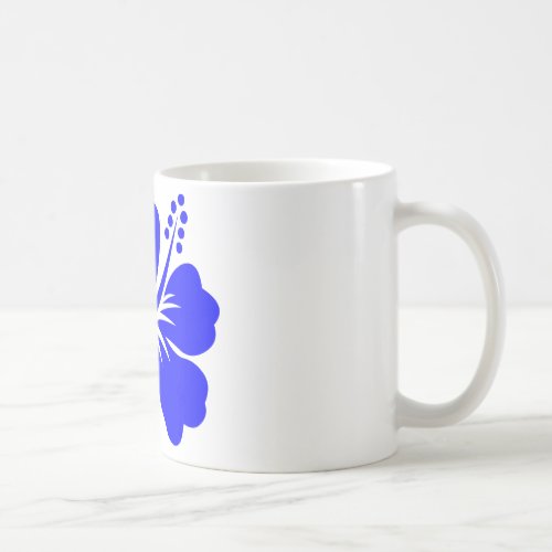 A blue hibiscus flower coffee mug