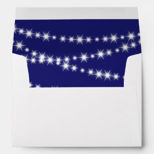 A Blue Holiday Twinkle Lights Envelope indigo