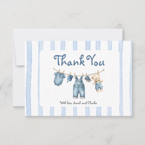 A Blue Jean Baby Baby Shower Boy Thank You Card