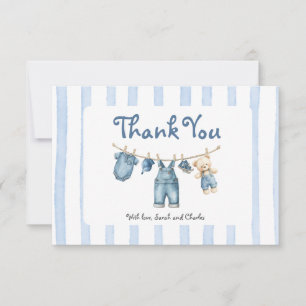 A Blue Jean Baby Baby Shower Boy Thank You Card
