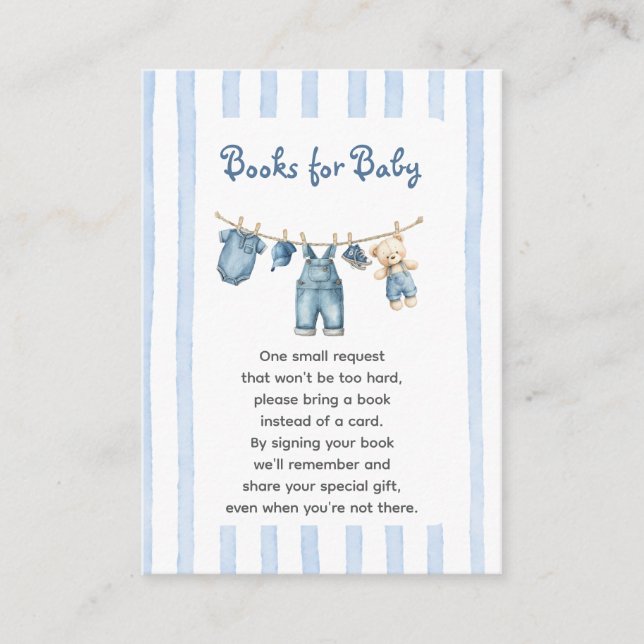 A Blue Jean Baby Bring a Book Enclosure Card (Front)