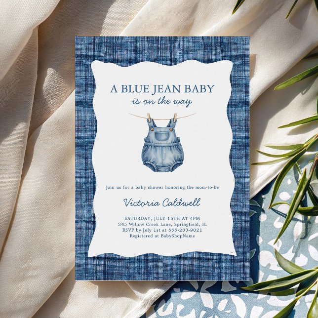 A Blue Jean Baby Denim Baby Shower Invitation (Creator Uploaded)