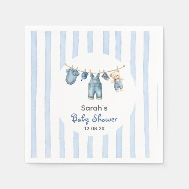 A Blue Jean Baby Shower Napkins (Front)