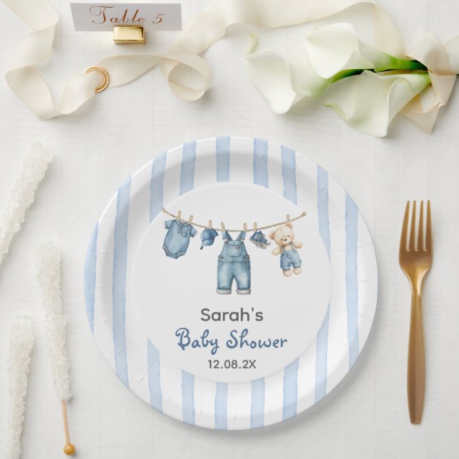 A Blue Jean Baby Shower Paper Plates (Wedding)