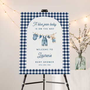 A Blue Jean Baby Shower Welcome Sign