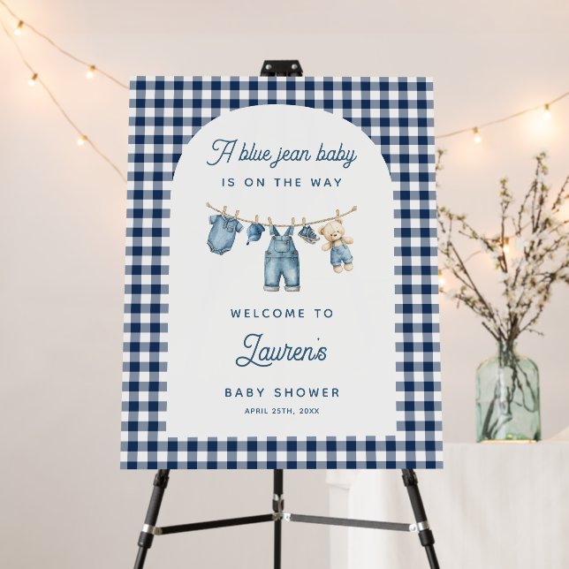 A Blue Jean Baby Shower Welcome Sign (In Situ (Stand))