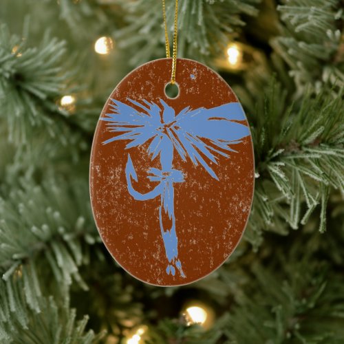 A blue on brown trout dry fly Christmas Ornament