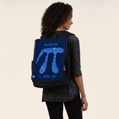 A Blue Pi Symbol Math Geek Back To School Add Name Backpack