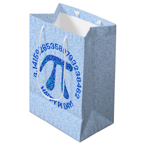 A Blue Pi Symbol Math Geek Celebrate Happy Pi Day Medium Gift Bag