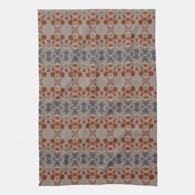A Blue Rust Red Kitchen Towel (Vertical)