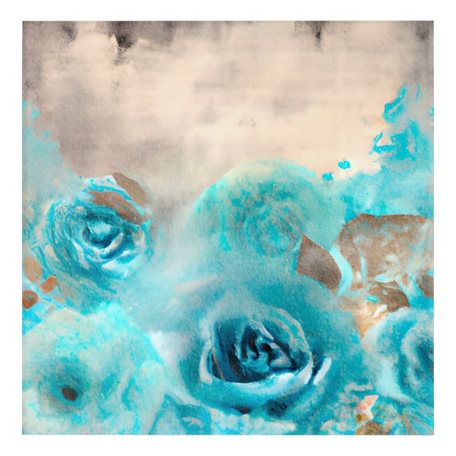 A Blue Shabby Chic Ephemera Design Series 7 Acrylic Print (Front)