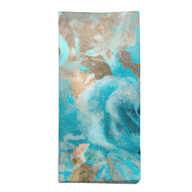 A Blue Shabby Chic Ephemera Design Series 7 Cloth Napkin (Folded)