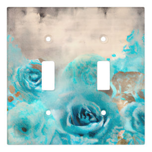 A Blue Shabby Chic Ephemera Design Series 7 Light Switch Cover