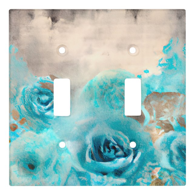A Blue Shabby Chic Ephemera Design Series 7 Light Switch Cover (Front)