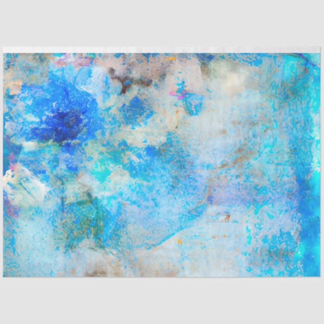 A Blue Shabby Chic Ephemera Design Series 9 Tissue Paper (Front)