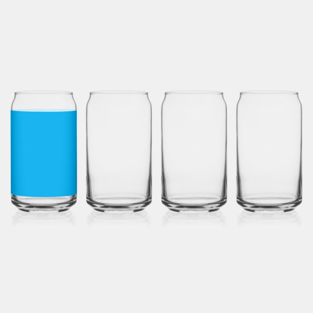 a blue sky with a plane flying in the sky can glass (Front)