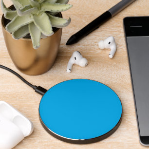 a blue sky with a plane flying in the sky wireless charger