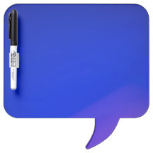 A blue speech bubble-shaped dry-erase board 