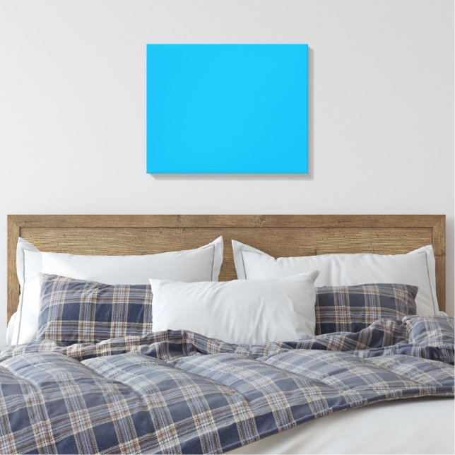 A blue square centered on a white background, crea canvas print (Insitu(Bedroom))