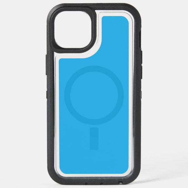 A blue square framed by a white border, presenting iPhone 15 plus case (Back)