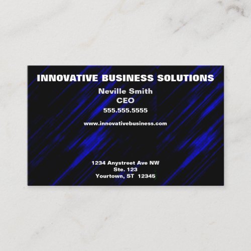 A Blue Streak on Black High Tech Business Card