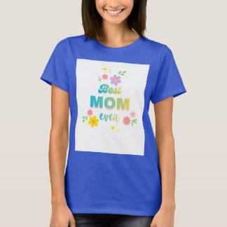 a blue t.shirt with half seleeves super mom design T-Shirt