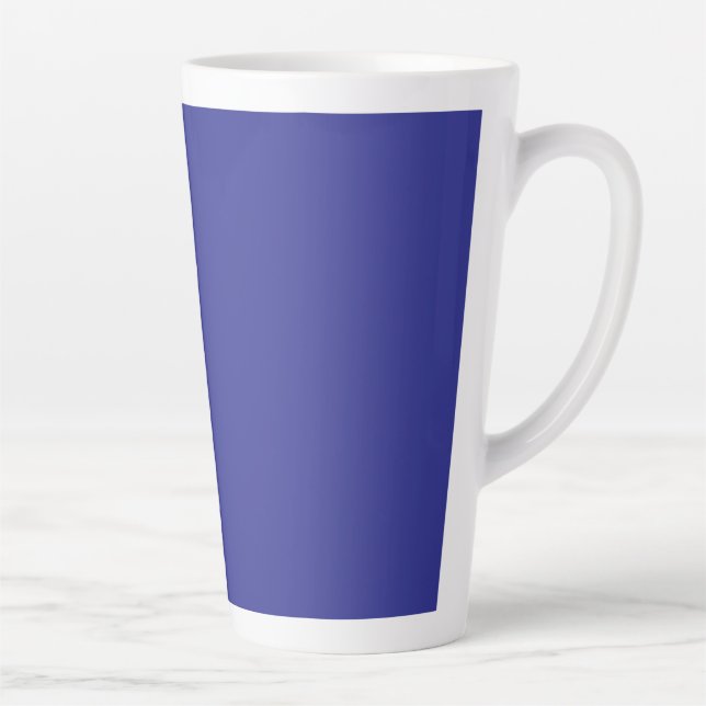 a blue wall with a clock on it latte mug (Right)