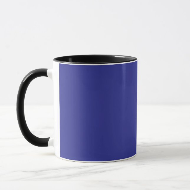 a blue wall with a clock on it mug (Left)