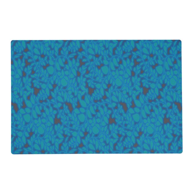 A blue wrapping paper with a creative arts pattern placemat (Front)