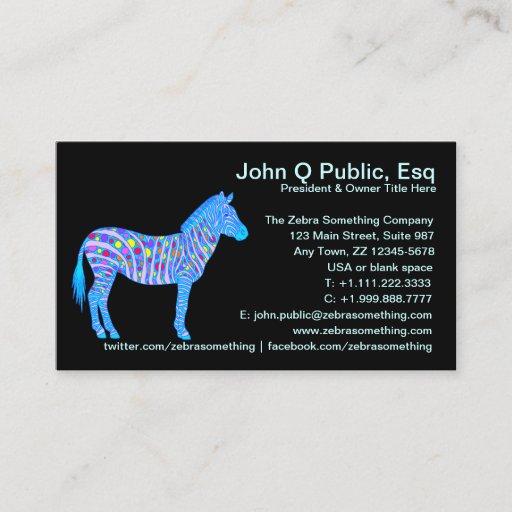 Customizable Customize These Fun Zebra Business Cards