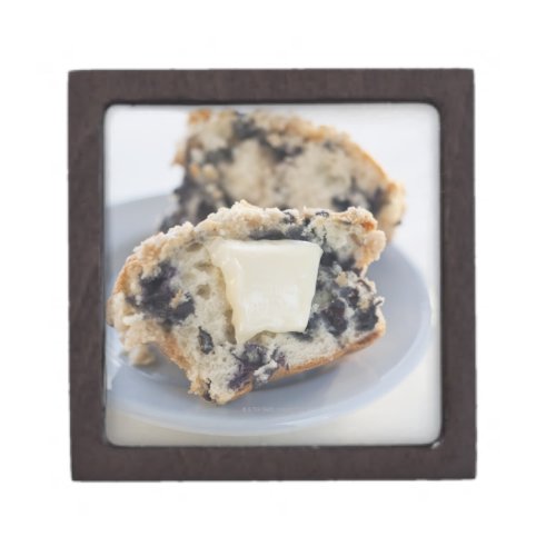 A blueberry muffin with butter gift box